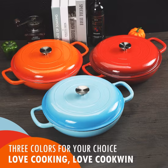 熱い販売エナメル鋳鉄浅いブレイザー ロースター中国工場